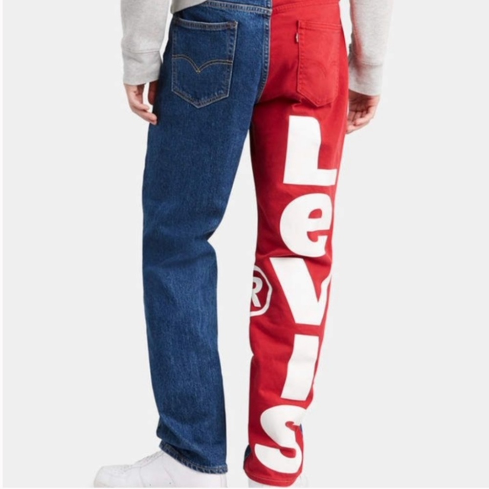 NWT Levi's 541 Premium Logo Red/Denim Jeans